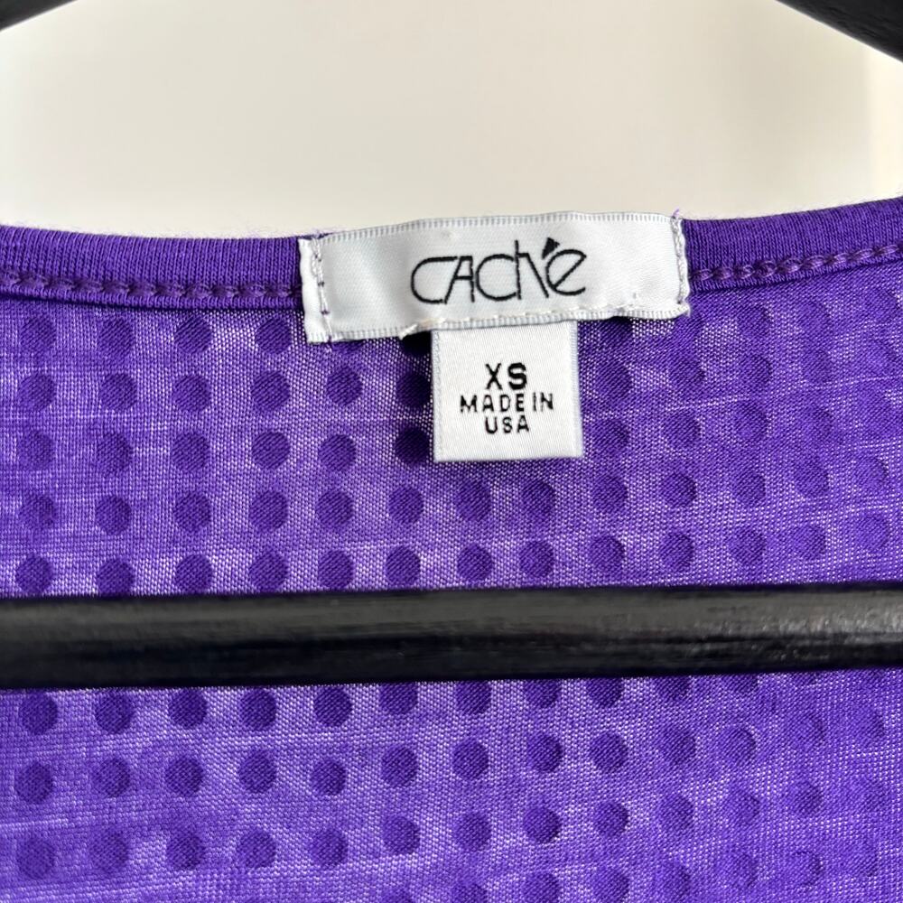 Y2K Caché Silver Studded Tank Top Purple with Keyhole Back - Picture 2 of 5